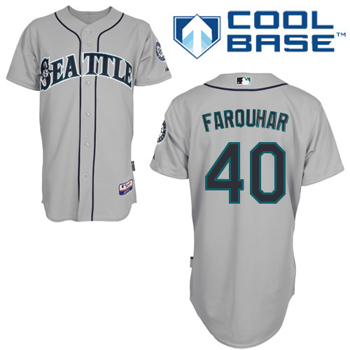 Danny Farquhar #40 MLB Jersey-Seattle Mariners Men's Authentic Road Gray Cool Base Baseball Jersey